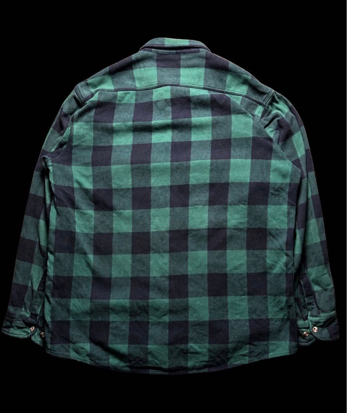 90s FIVE BROTHER ブロックチェック ネルシャツ XL ビンテージ グリーン