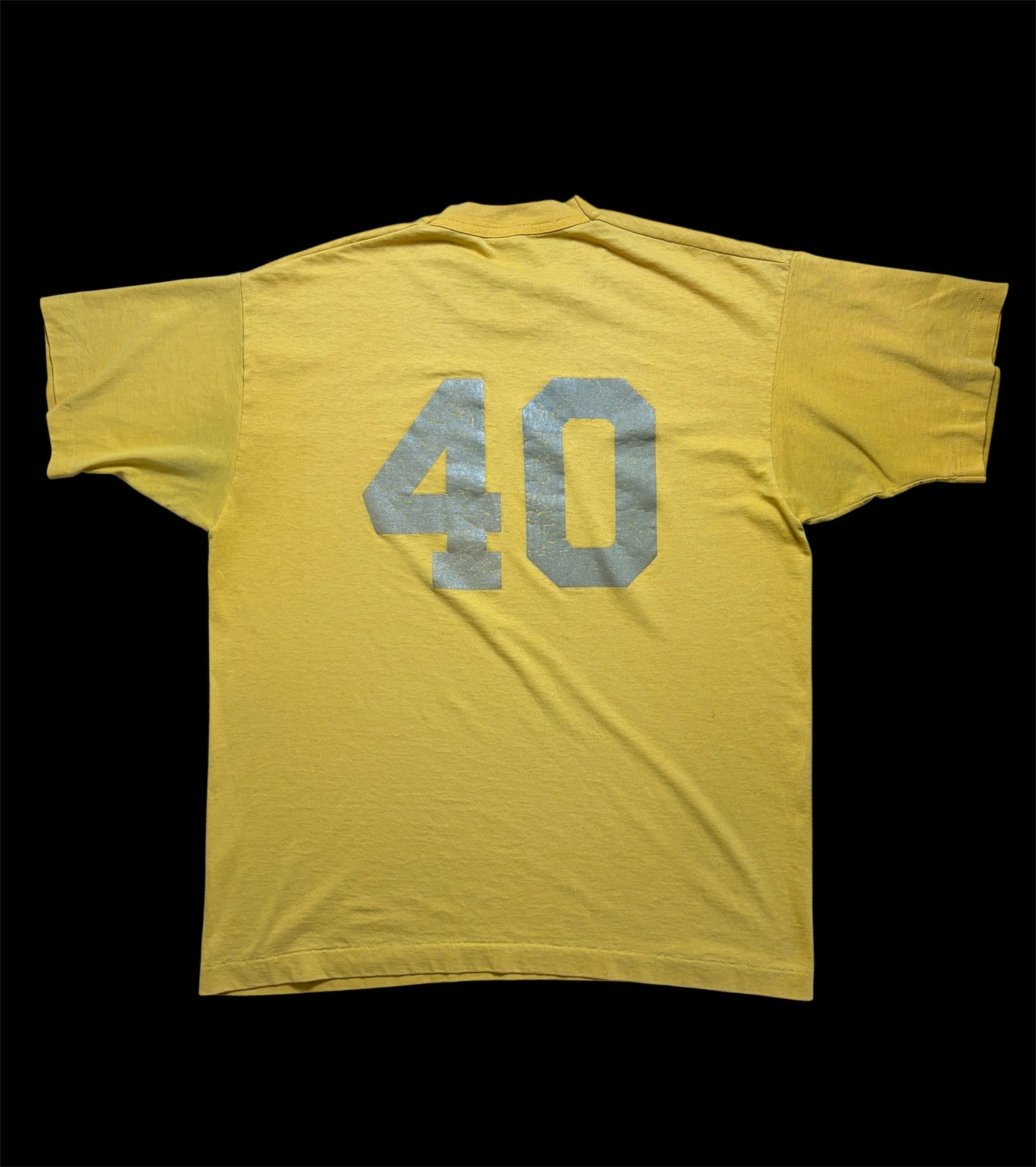90s Subway Logo Tee / Fruit of the Loom / Made in USA / Yellow / XL