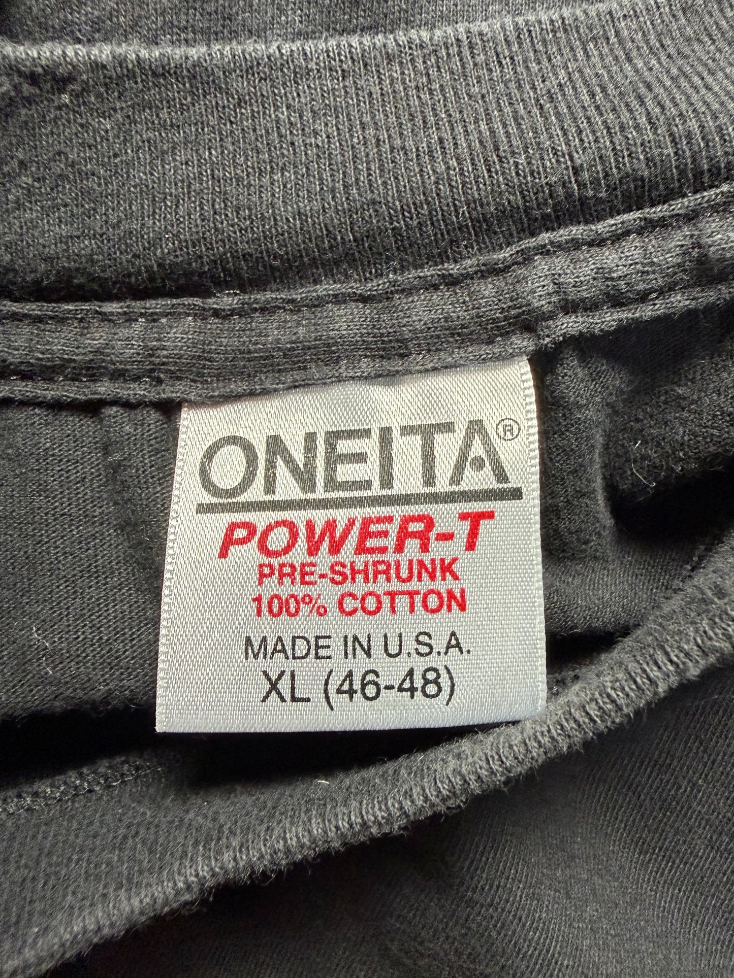 1993 'PRO-LOG PARK' Jurassic Park Parody Tee XL — Oneita Made in USA