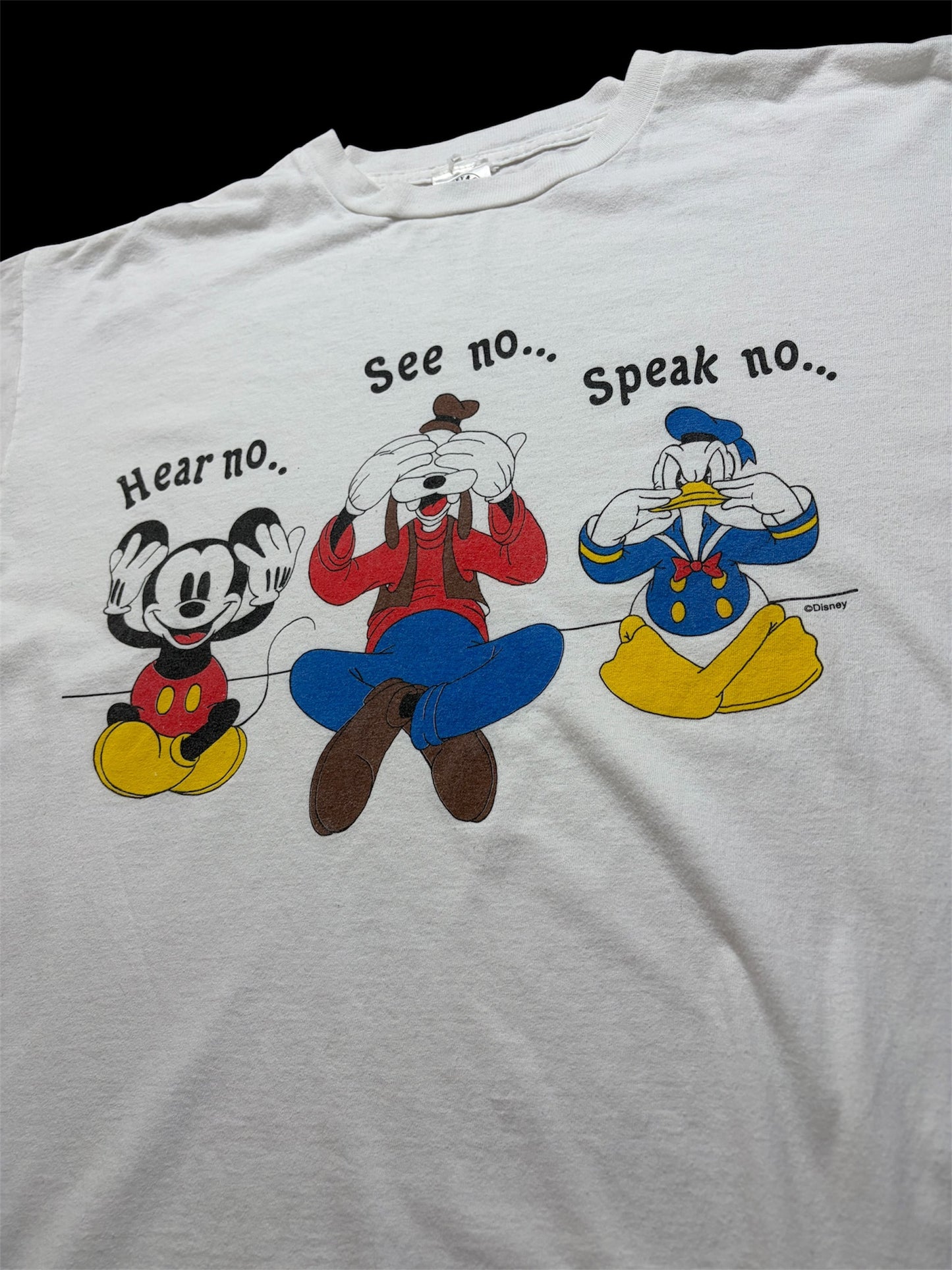 90s Mickey & Co. "Hear No / See No / Speak No" Tee XL — by Admit One / Made in USA