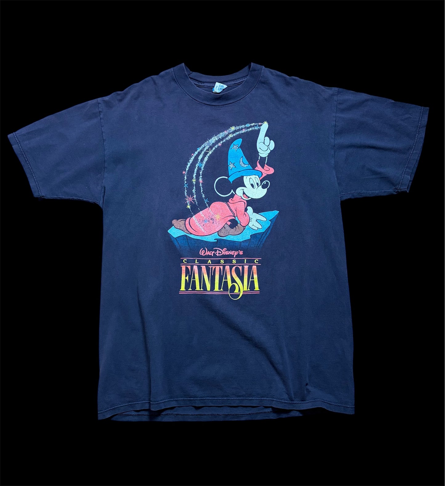 Vintage 90s Disney Fantasia Sorcerer Mickey T-Shirt — Made in USA — L