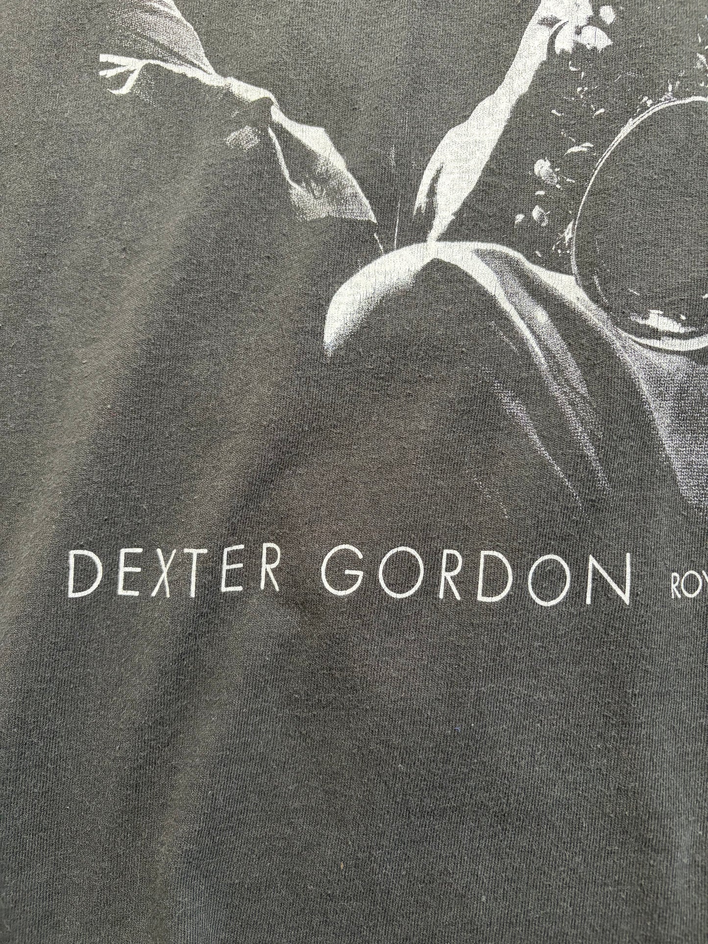 90s Dexter Gordon "Royal Roost '48" Jazz Photo Tee / Herman Leonard / Gear Inc / Fruit of the Loom / Made in USA / L