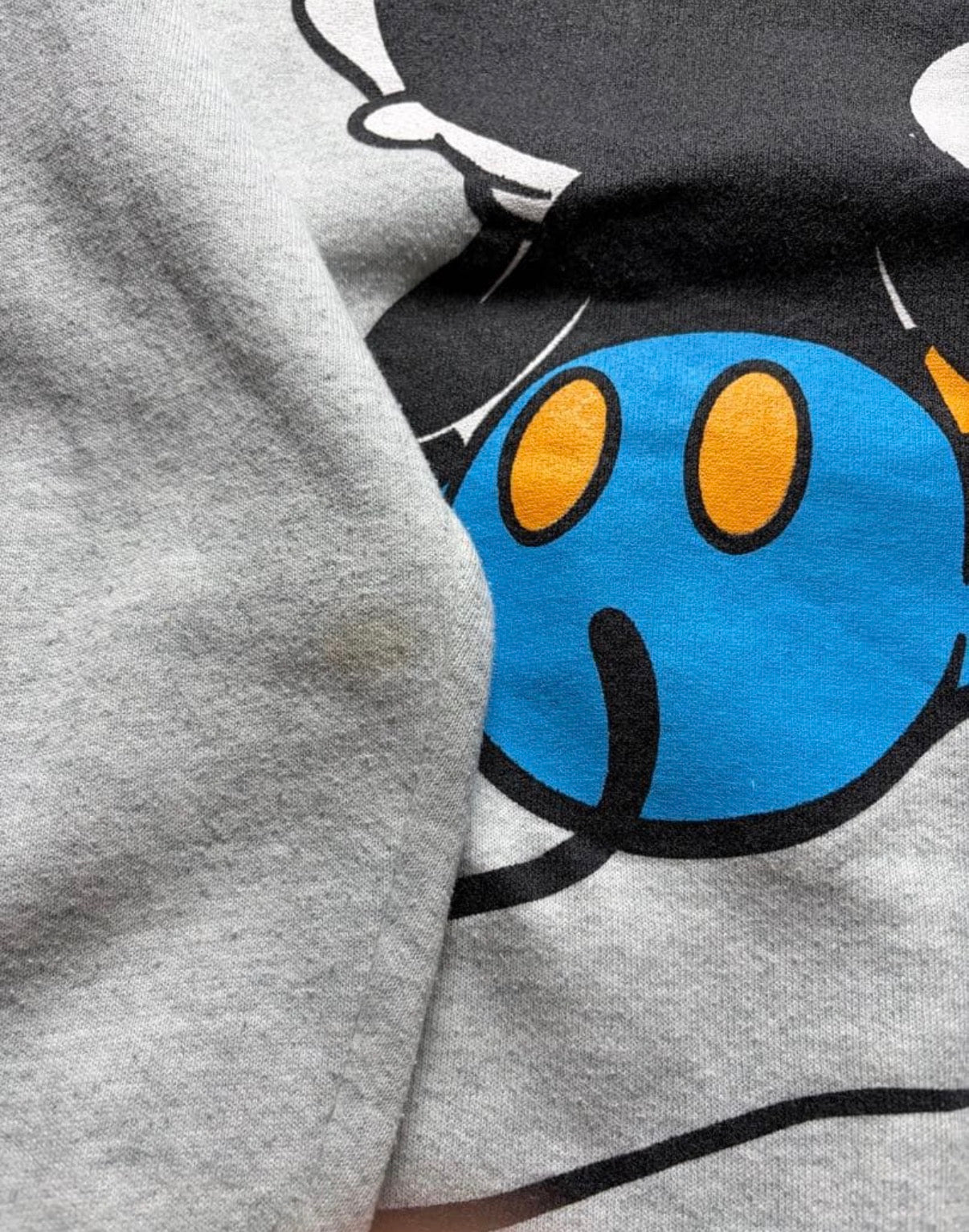 Disney official sweat shirt お座りミッキー　青パン　USA製 ビンテージ　L