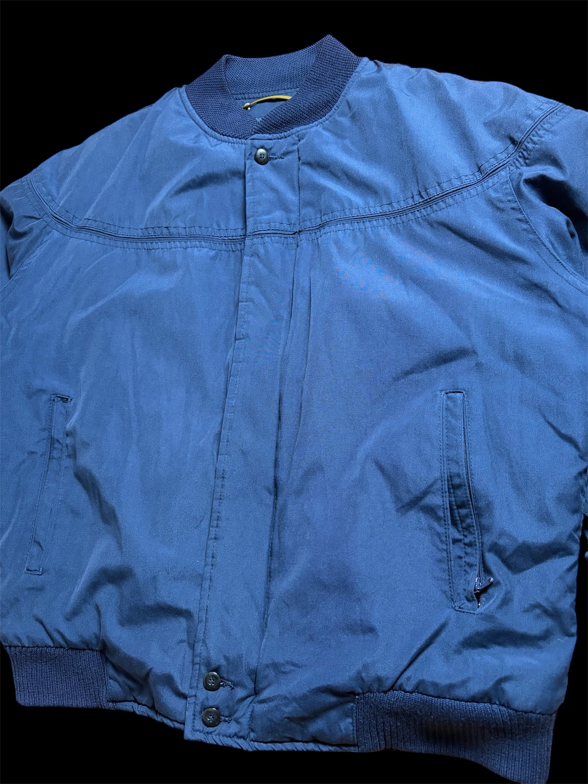 80s Derby of San Francisco Quilted Paisley Lining Jacket - Navy / 42