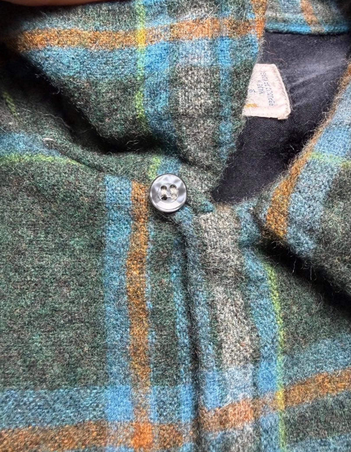 60-70s  VINTAGE wool  shirt BOX towncraft ビンテージ　ウールシャツ　グリーン