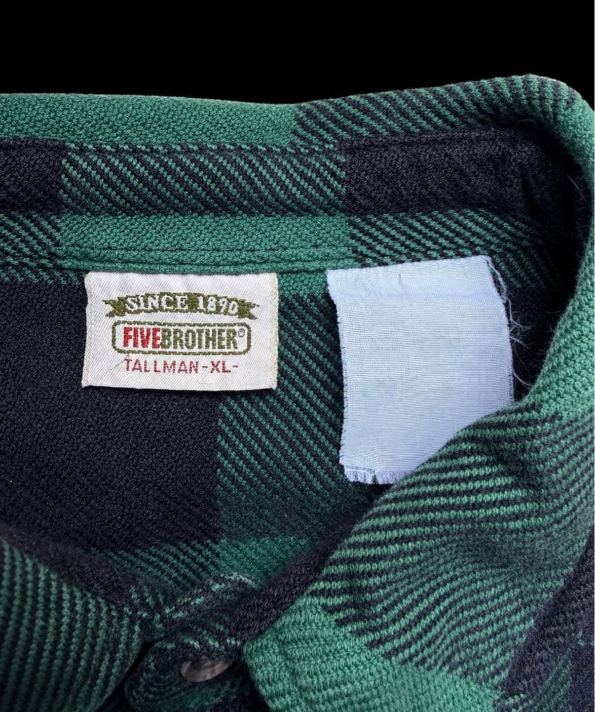 90s FIVE BROTHER ブロックチェック ネルシャツ XL ビンテージ　グリーン