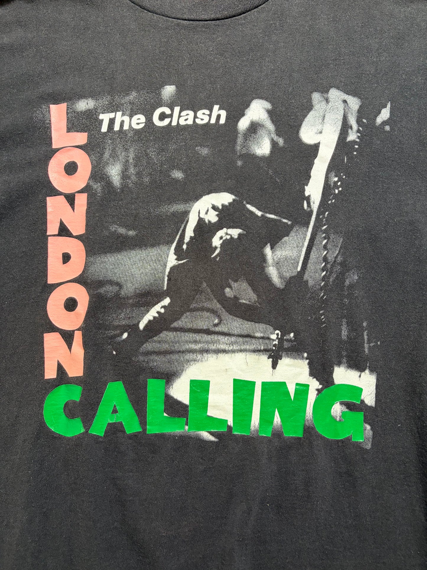90's-00's The Clash "LONDON CALLING" Band Tee / Faded Black / Tag Cut / XL