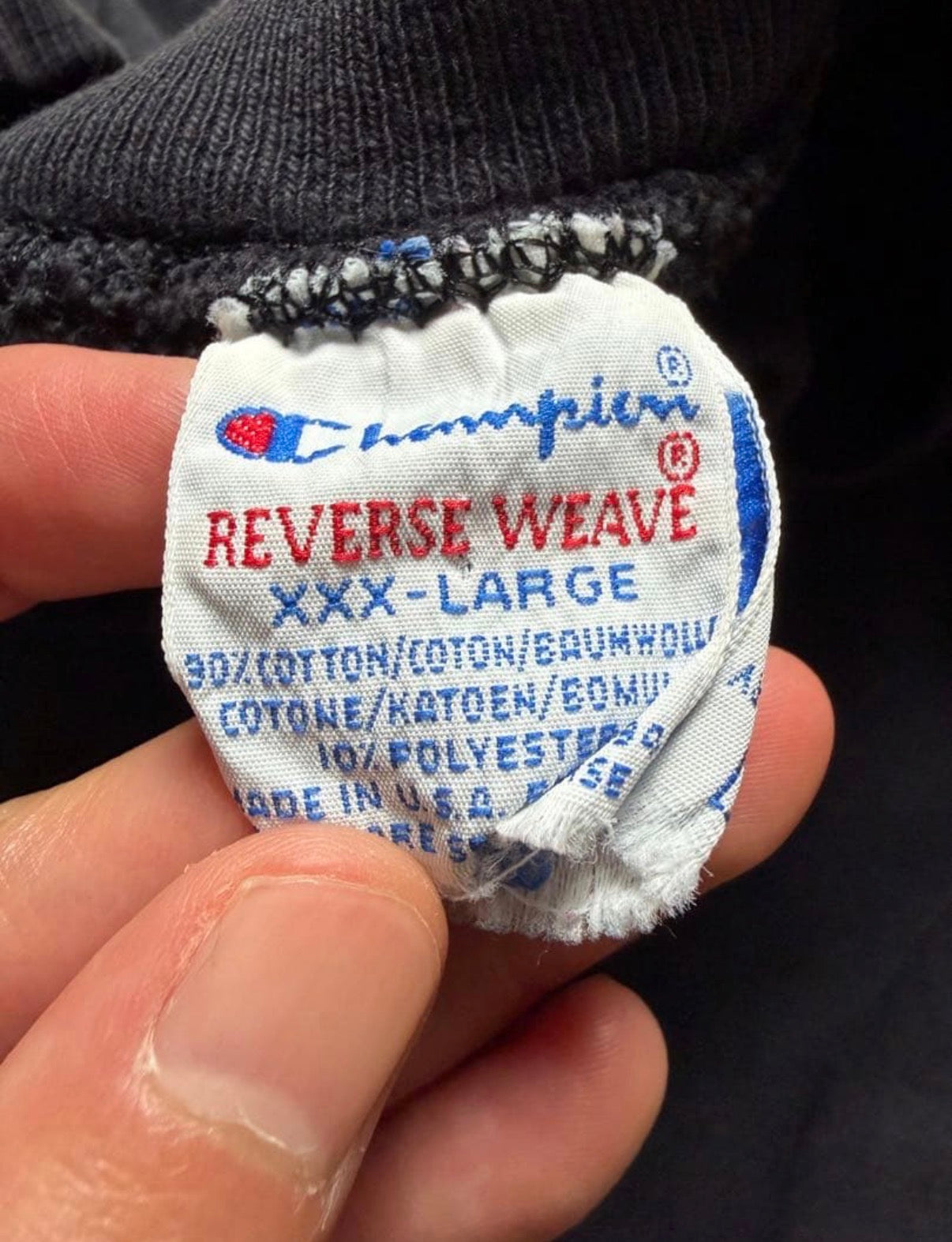 90s champion reverse weave ブラック　リバースウィーブ　XXXL 希少サイズ