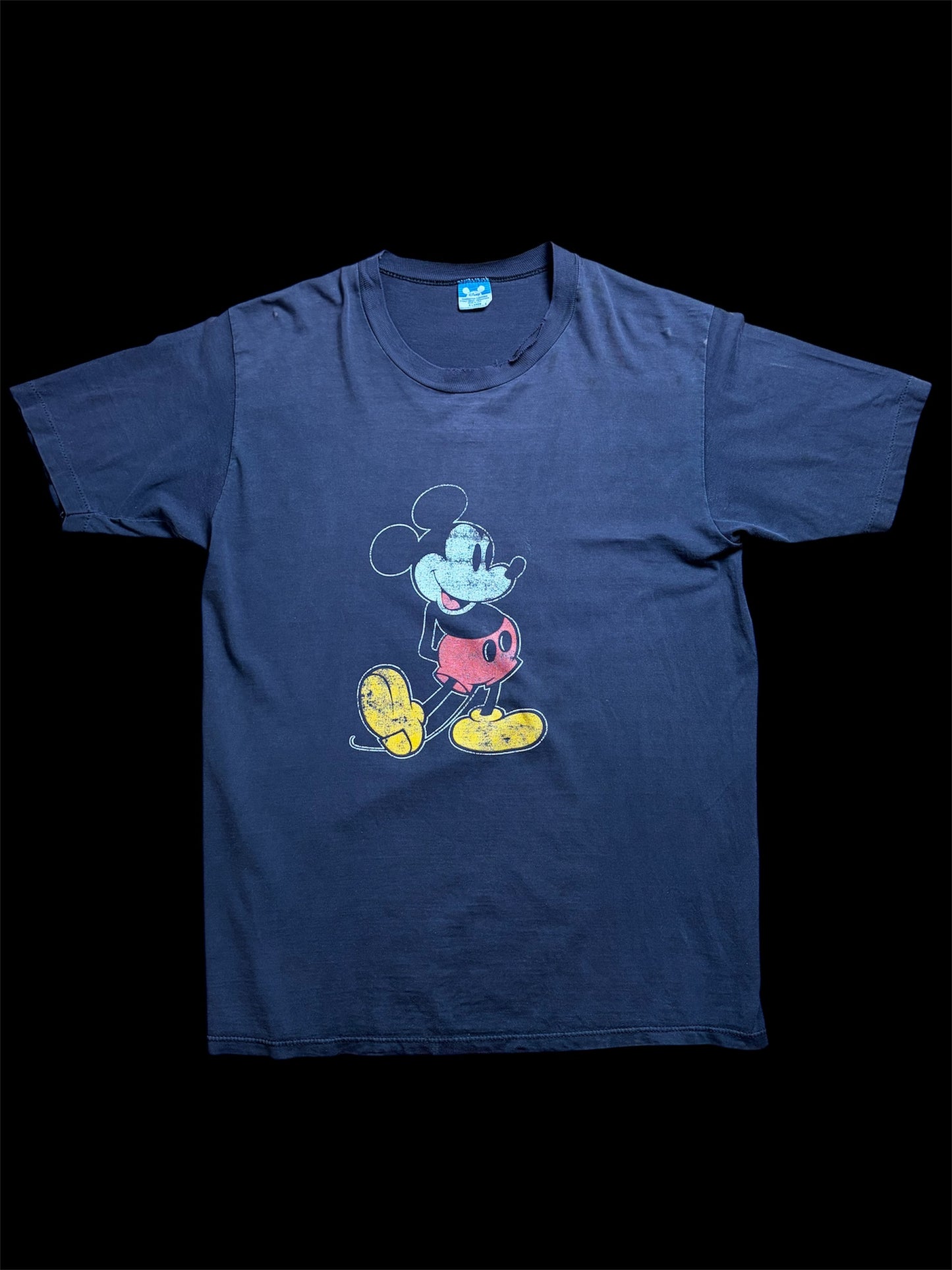 80s Disney Classic Mickey Tee XL — Walt Disney Productions Blue Tag / Made in USA