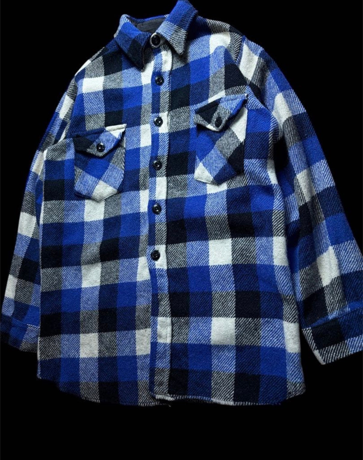 60s  VINTAGE wool  shirt ブロックチェック　シャツ　ビンテージ