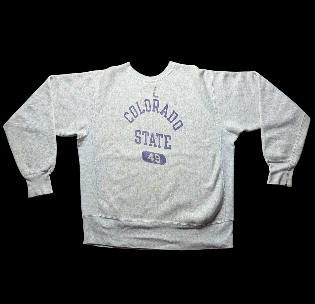 70s champion reverse weave "purple water print" /colorado state /single colar tag