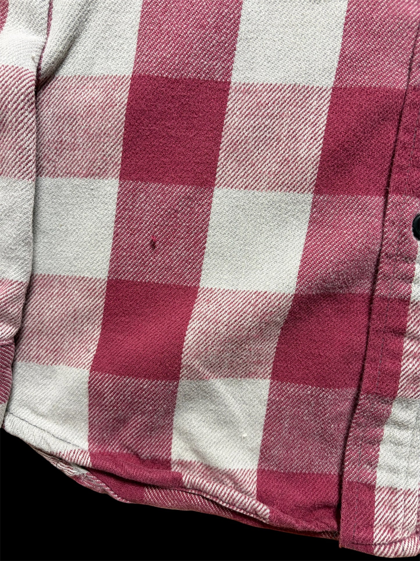 80s Vintage Five Brother Buffalo Block Check Flannel Shirt / Burgundy x Grey / Made in USA / L