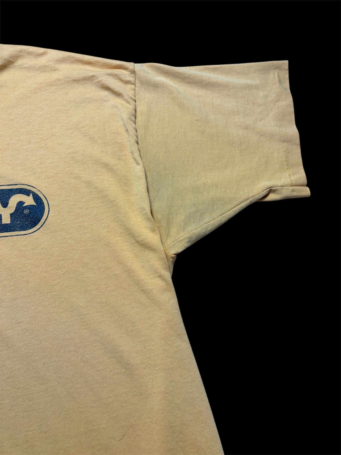 90s Subway Logo Tee / Fruit of the Loom / Made in USA / Yellow / XL