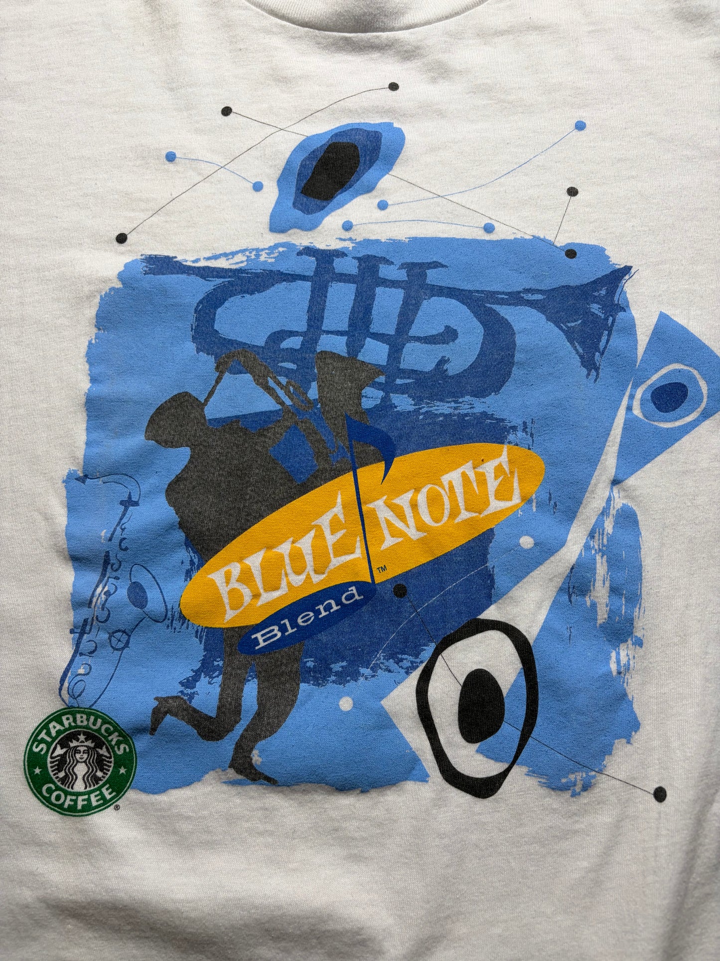 90s Starbucks × Blue Note 'Blue Note Blend' Jazz Tee XL — Oneita Made in USA