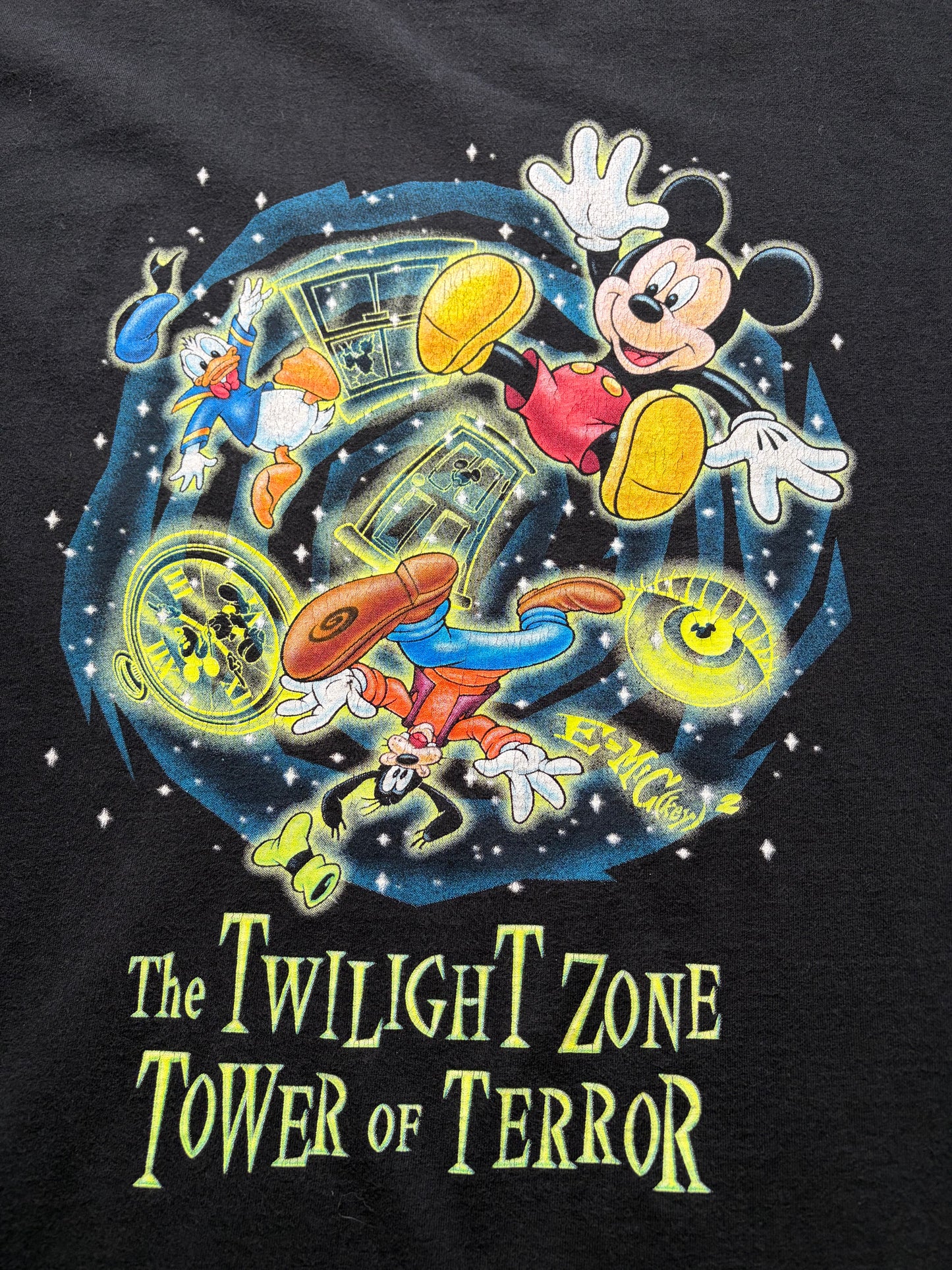“The Twilight Zone Tower of Terror”90s T-shirt XL USA製　蓄光プリント　ディズニー