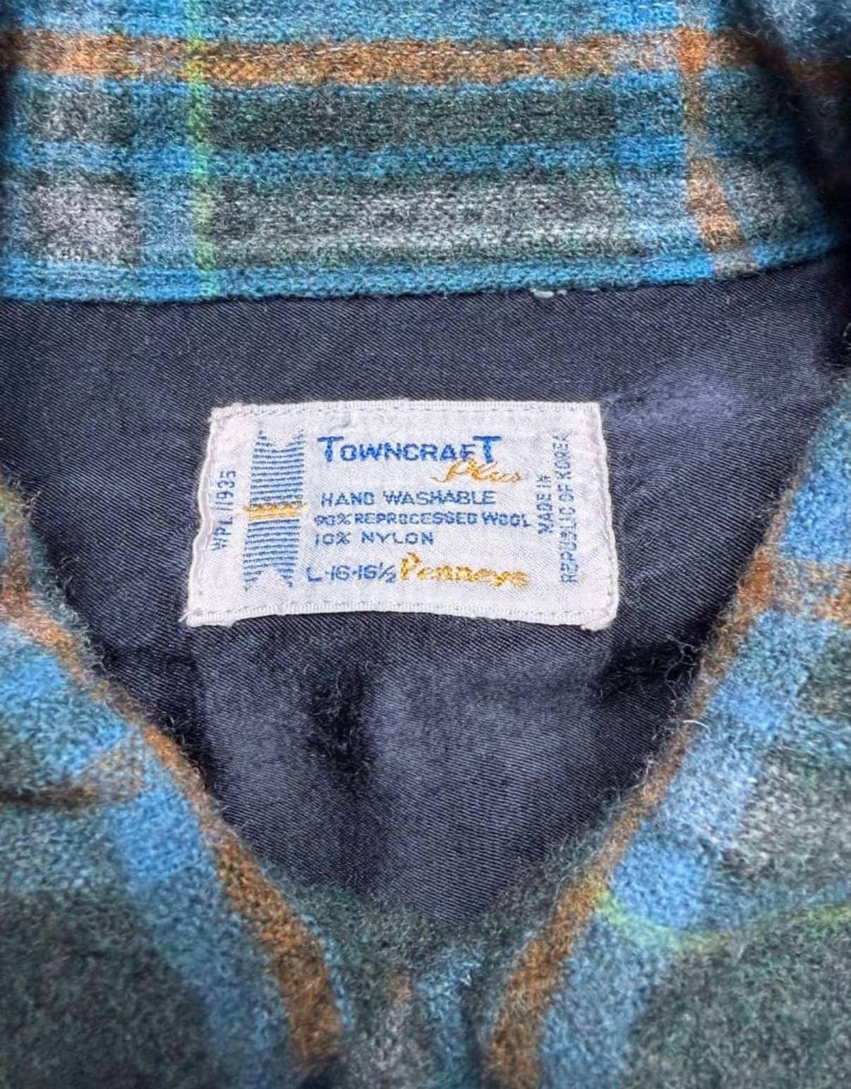 60-70s  VINTAGE wool  shirt BOX towncraft ビンテージ　ウールシャツ　グリーン