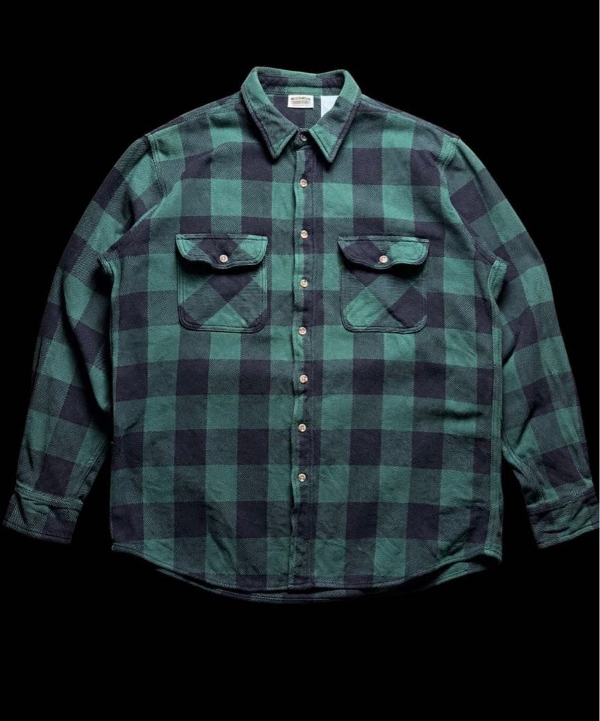 90s FIVE BROTHER ブロックチェック ネルシャツ XL ビンテージ　グリーン