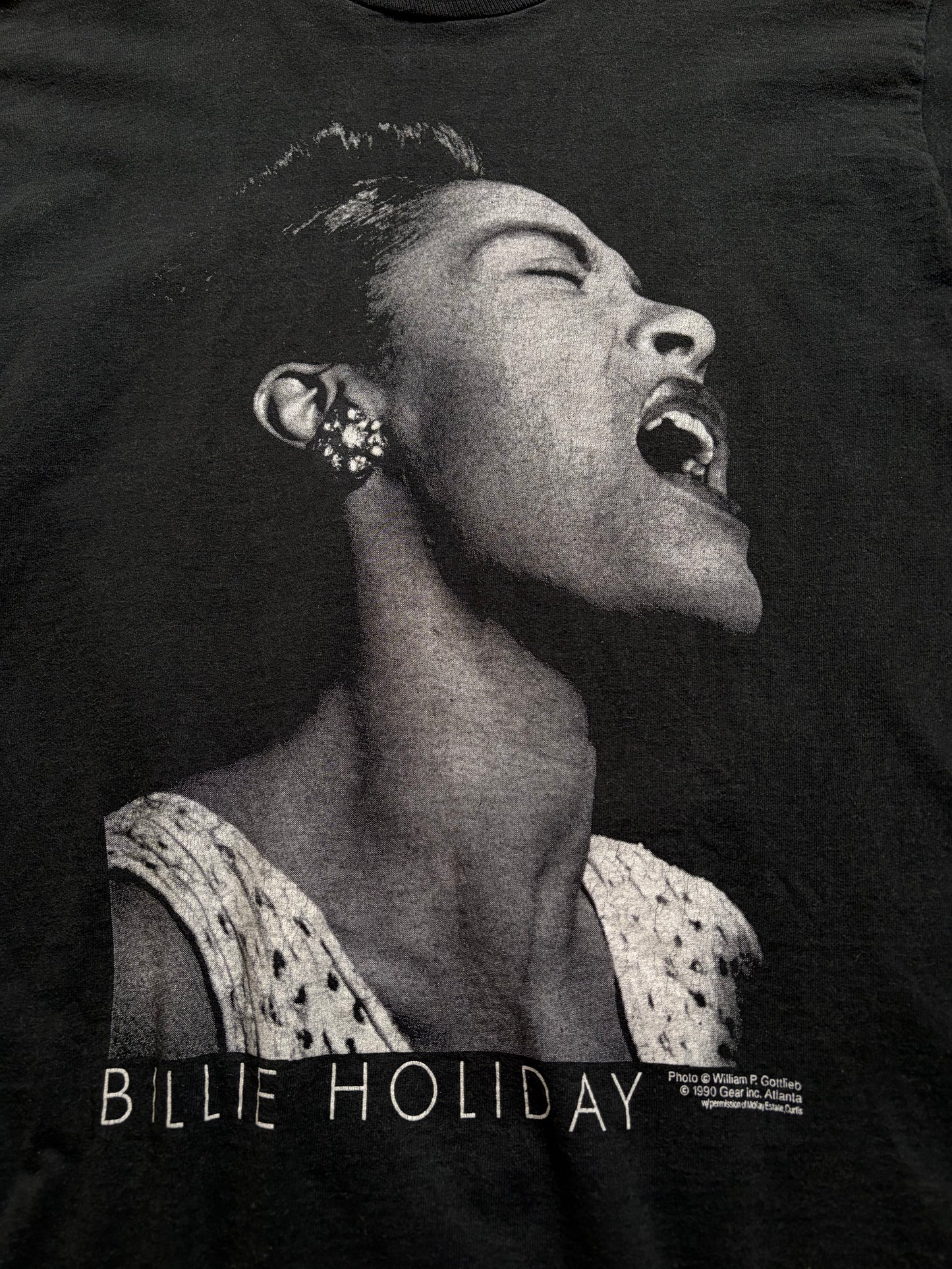 Vintage 90s Billie Holiday Photo T-Shirt — Gear Inc. Made in USA — L