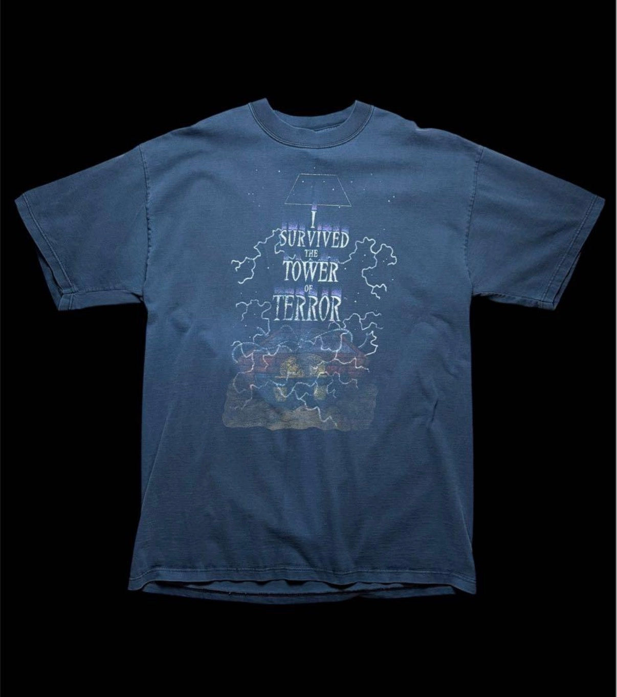 Disney official vintage T-shirt tower of terror スーパーフェード