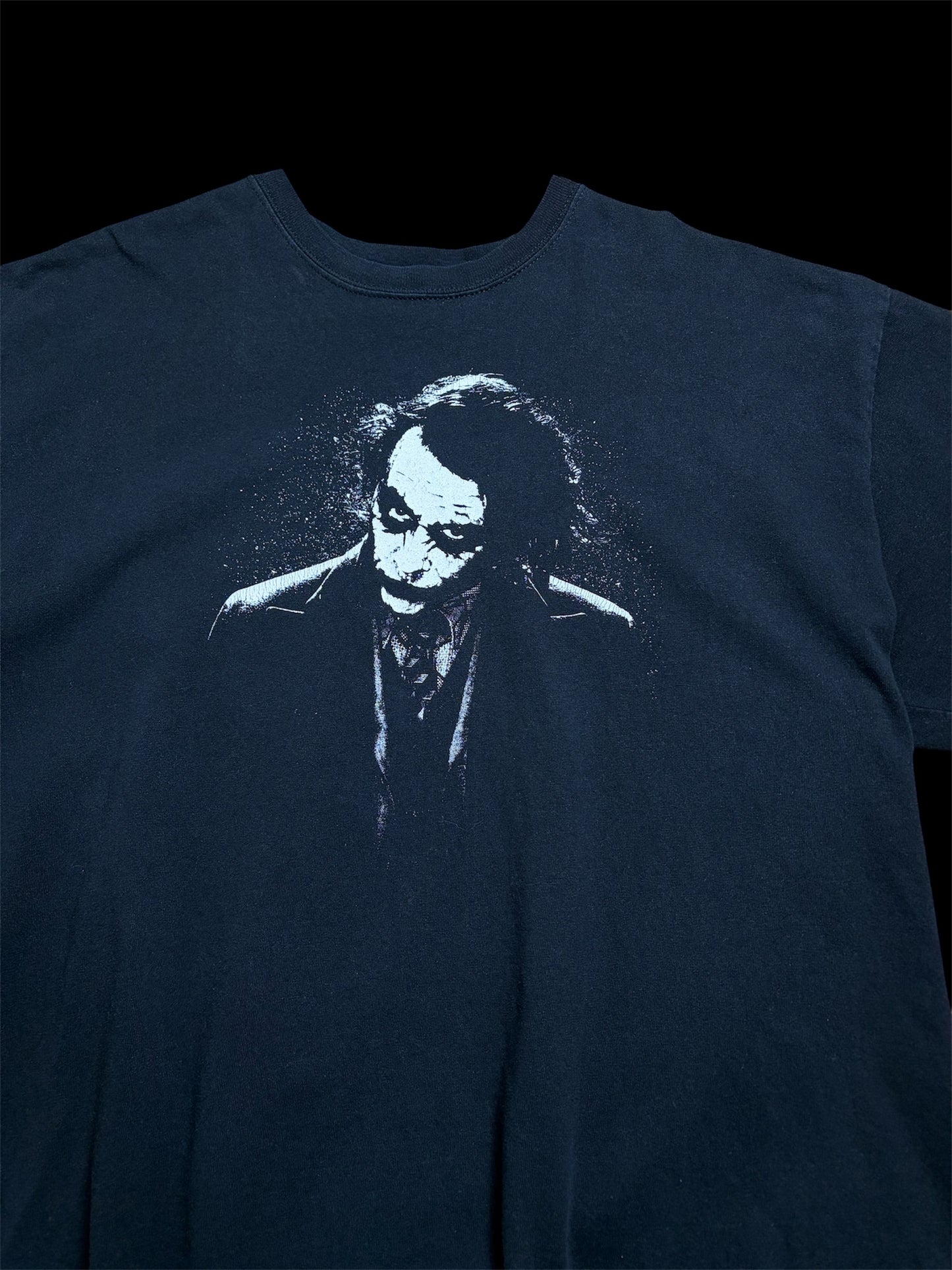2008 The Dark Knight Joker Tee Official DC Comics Movie T-Shirt Faded Black/XL