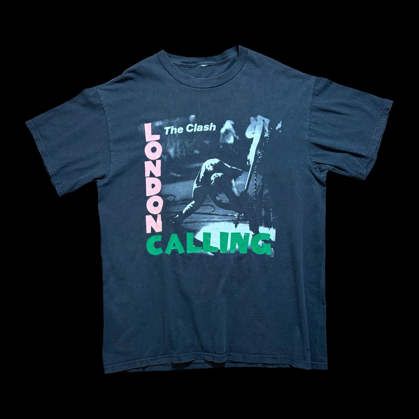 90's-00's The Clash "LONDON CALLING" Band Tee / Faded Black / Tag Cut / XL