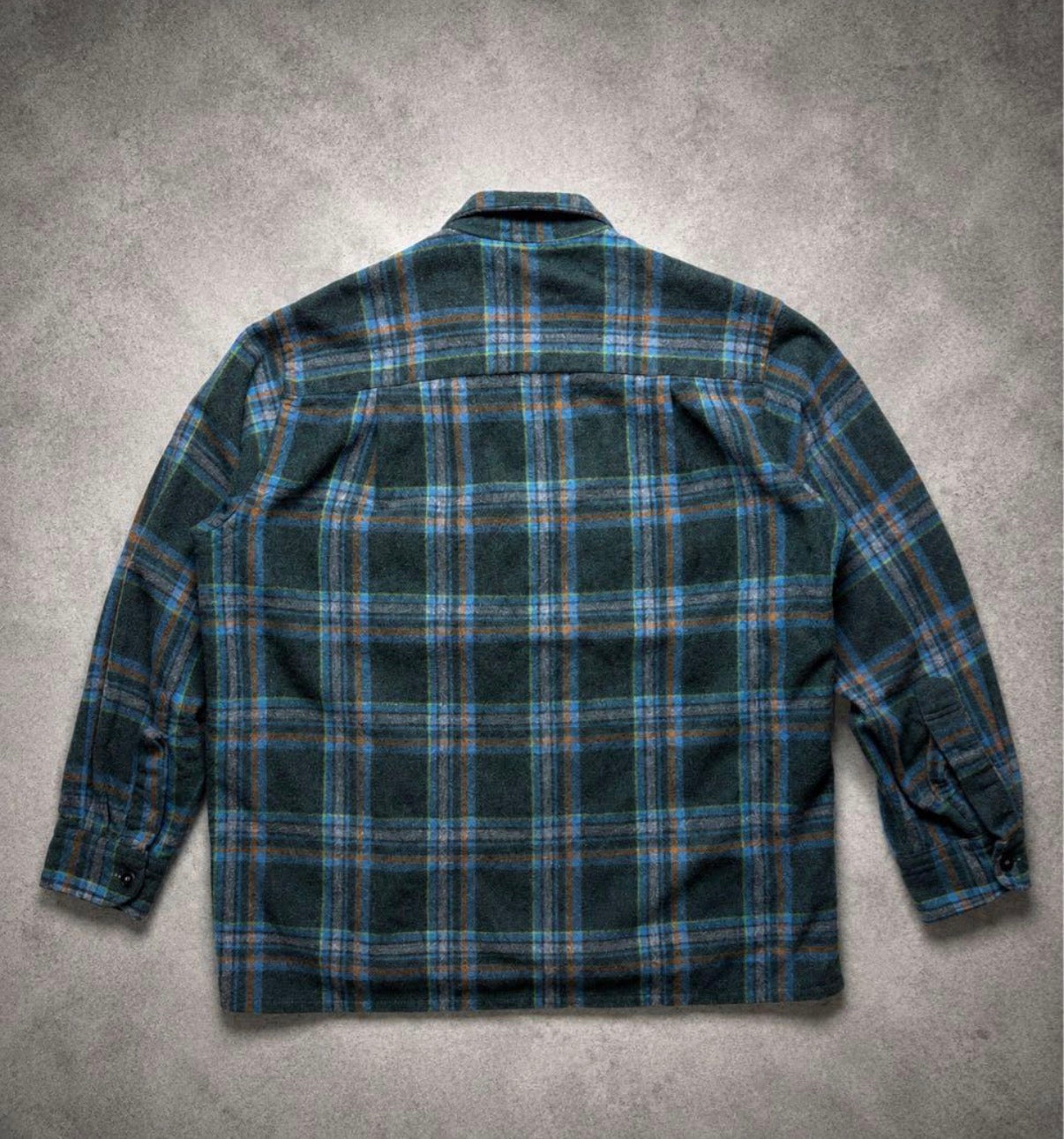 60-70s  VINTAGE wool  shirt BOX towncraft ビンテージ　ウールシャツ　グリーン