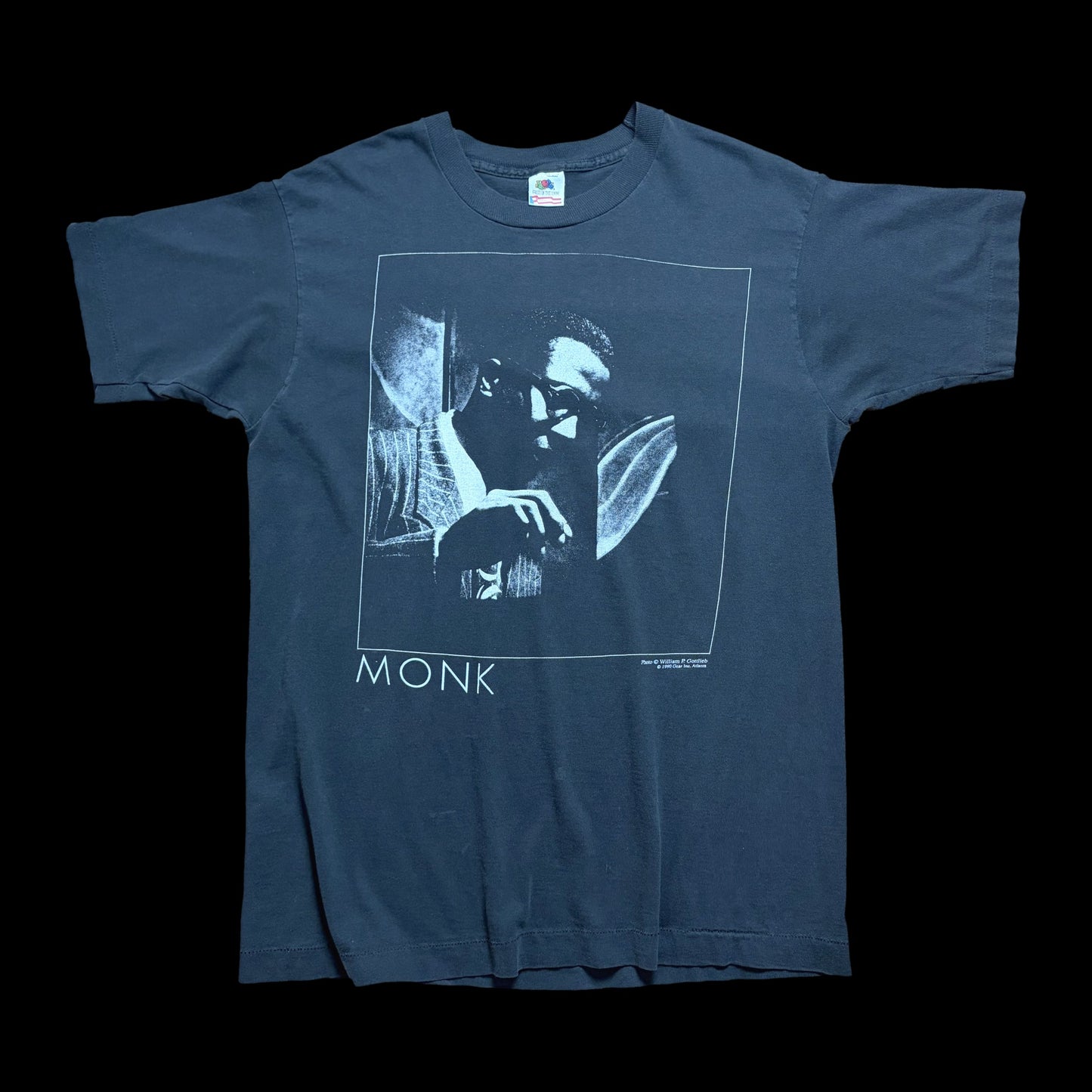 90s Thelonious Monk Photo Tee — Gear Inc. 1990 / Fruit of the Loom Made in USA
