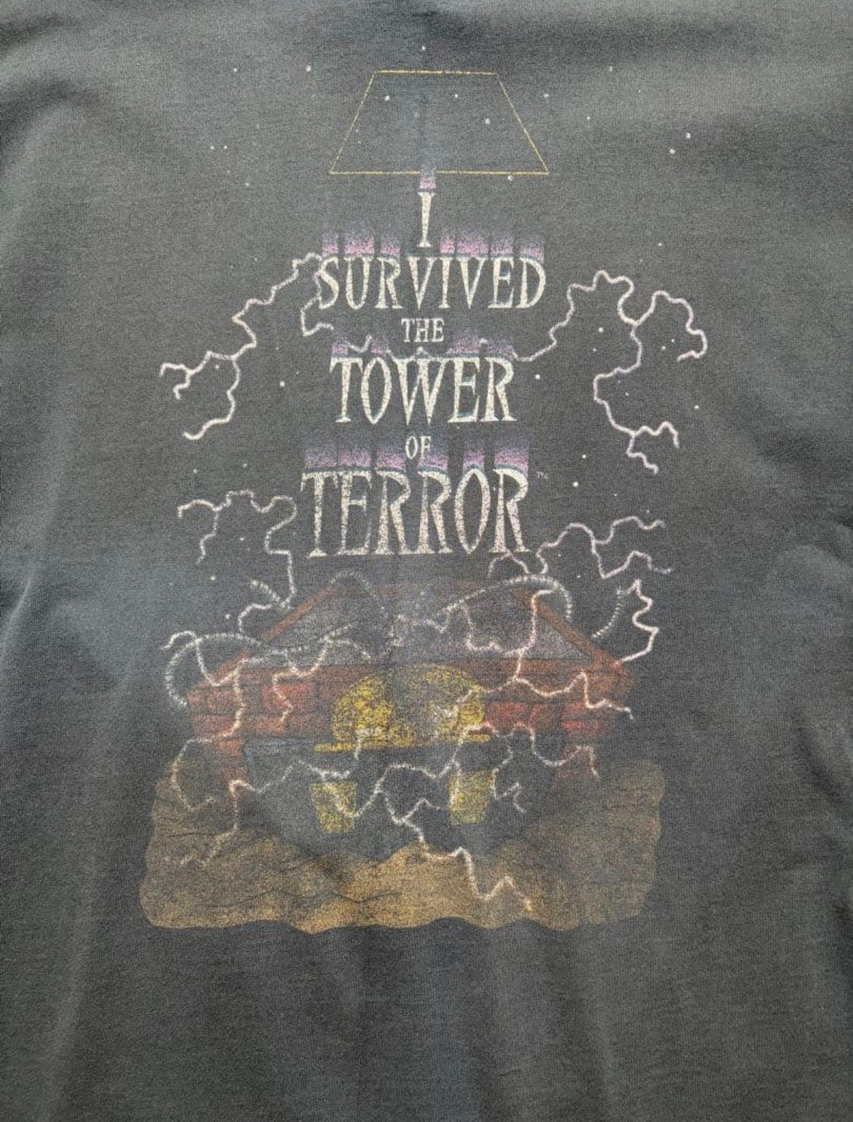Disney official vintage T-shirt tower of terror スーパーフェード
