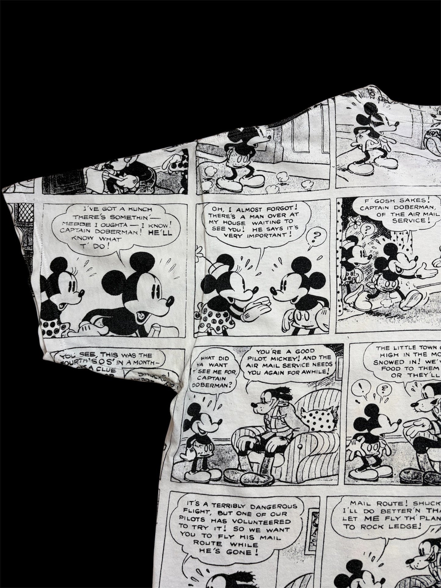 90's Mickey Mouse Comic All Over Print Tee / Velva Sheen / Made in USA / XL