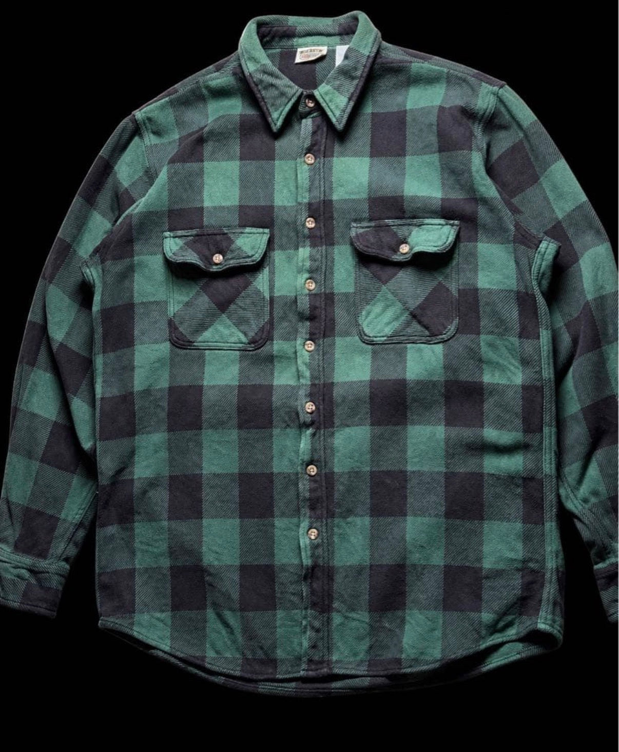 90s FIVE BROTHER ブロックチェック ネルシャツ XL ビンテージ　グリーン
