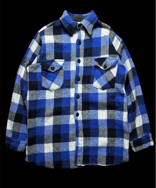 60s  VINTAGE wool  shirt ブロックチェック　シャツ　ビンテージ