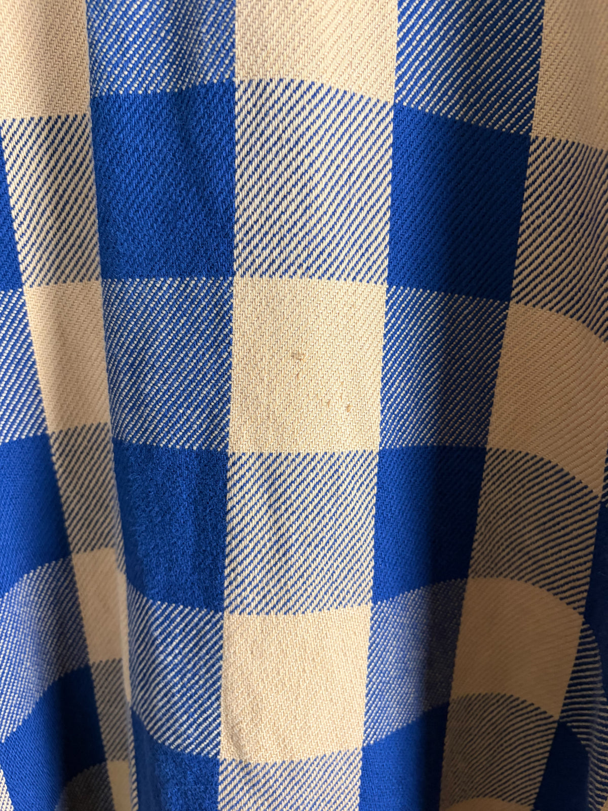 90s Five Brother Heavy Flannel Block Check Shirt L — Mustard × Blue / Made in USA Vintage Workwear