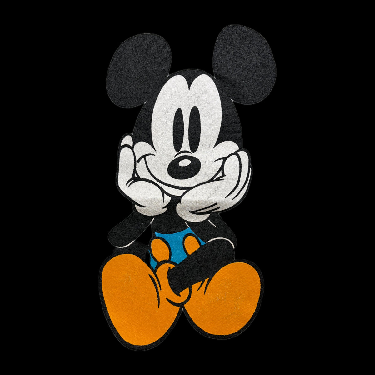 90s Disney "Mickey & Co." Sitting Mickey Sweatshirt L-XL — Gray / Made in USA Vintage